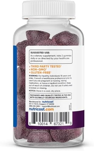 Gomitas de Extracto de Ashwagandha Nutricost (Sabor Berries Mixtas) 60 gomitas, 30 porciones, vegetarianas, sin OGM y sin gluten - imagen 4