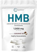 HMB 1,000mg | 240 Cápsulas Blandas con Aceite de Coco | Suplemento Bioavailable | HMB para Hombres y Mujeres | Apoya Masa Muscular Magra y - imagen 1