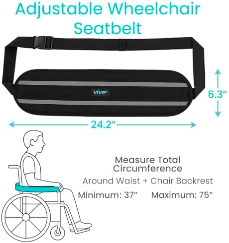 Cinturón de Seguridad Vive para Silla de Ruedas - Arnés Ajustable para Adultos - Prevención de Caídas para Personas Mayores, Embarazadas y Paralizadas - imagen 6