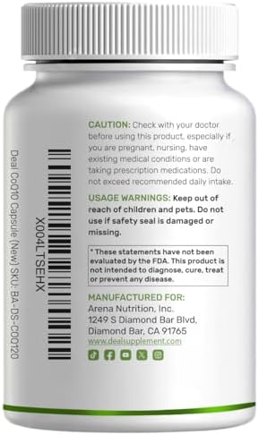CoQ10 600mg, 120 Cápsulas – con Ácidos Grasos Omega 3 100mg – Máxima Potencia – Suplementos de Coenzima Q10 Bioactiva – Antioxidante para Corazón, - imagen 7