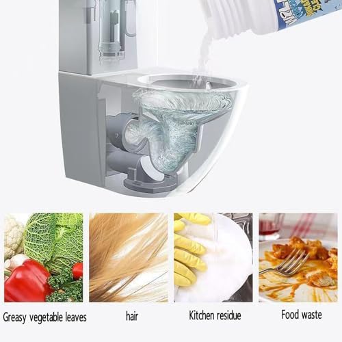 Limpiador en Polvo Wild Tornado para Desagües y Lavabos - Agente Limpiador Espumoso Rápido para Cocina, Baño y Tuberías (2 piezas) - imagen 3