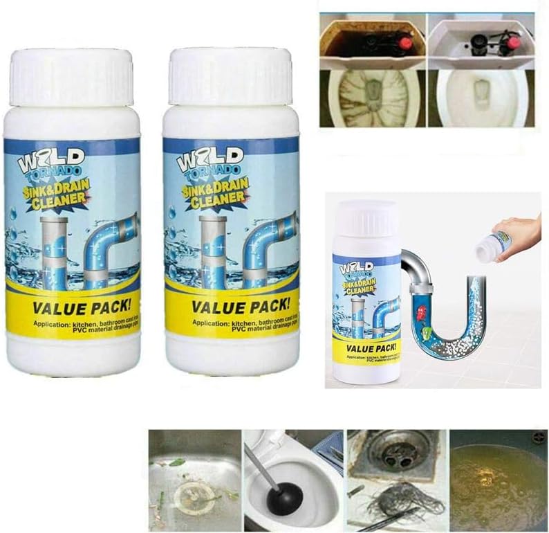 Limpiador en Polvo Wild Tornado para Desagües y Lavabos - Agente Limpiador Espumoso Rápido para Cocina, Baño y Tuberías (2 piezas) - imagen 6