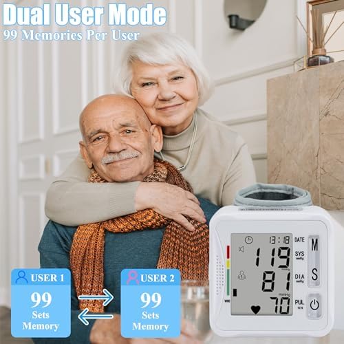 Monitor de Presión Arterial Electrónico TOPBOMED, Monitor de Muñeca con Memoria de 2x99 Lecturas, Incluye Estuche para Uso en Casa - imagen 2