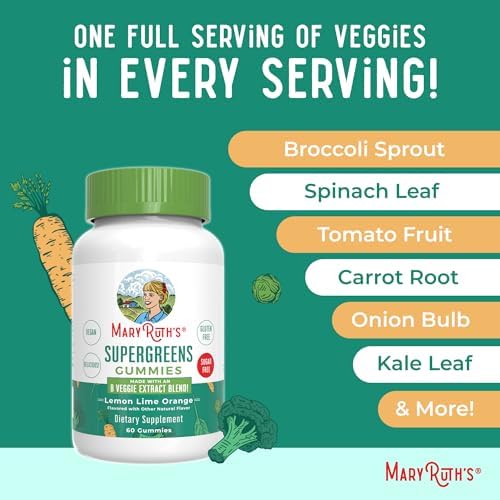 MaryRuth's Super Greens | Gomas Veganas Sin Azúcar con Quercetina Natural | Espirulina, Raíz de Brócoli y Hoja de Kale | 60 Unidades para Adultos y - imagen 8