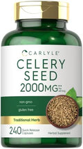 Cápsulas de Extracto de Semilla de Apio Carlyle | 240 Contenido | Suplemento Herbáceo Tradicional | Fórmula Sin OGM y Libre de Gluten - imagen 1