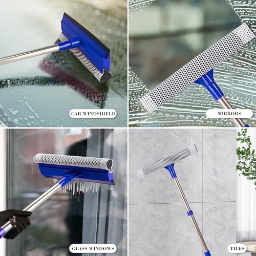 Limpiaparabrisas 2 en 1 con Mango Retráctil de Acero Inoxidable de 15.7-27.5, Herramienta de Limpieza para Autos, Camiones, Ventanas y Puertas de - imagen 3