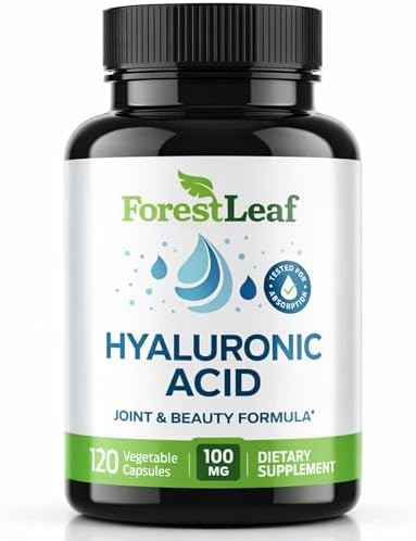 Suplementos de Ácido Hialurónico ForestLeaf | Cápsulas de 100mg de Ácido Hialurónico en Polvo + 50mg de Vitamina C | Hidratación de Piel, Lubricación - imagen 1