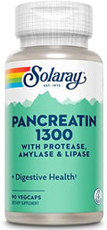 SOLARAY Pancreatin 1300, Enzimas Digestivas Pancreáticas con Proteasa, Amilasa y Lipasa, Más Papaina - Soporte para la Digestión, Verificado en - imagen 1