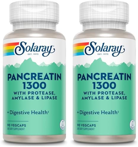 SOLARAY Pancreatin 1300, Enzimas Digestivas Pancreáticas con Proteasa, Amilasa y Lipasa, Más Papaina - Soporte para la Digestión, Verificado en - imagen 7