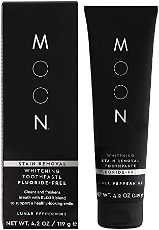Pasta Dental MOON Sin Flúor - Blanqueador y Eliminador de Manchas para Adultos y Niños - Con Aceites Esenciales, Té Verde y Mica - Suave para Esmalte - imagen 1