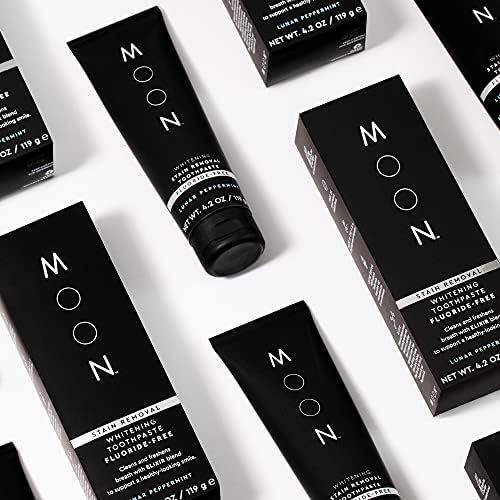 Pasta Dental MOON Sin Flúor - Blanqueador y Eliminador de Manchas para Adultos y Niños - Con Aceites Esenciales, Té Verde y Mica - Suave para Esmalte - imagen 6