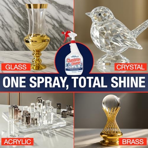 Limpiador en Spray para Candelabros, 32 oz — Limpieza Rápida y Sin Enjuague para Cristales y Acrílicos, Brillo Sin Rayas, Alcance de 25 Pies, Hecho - imagen 5