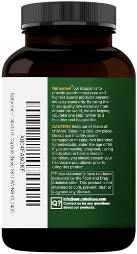 Suplemento de Colostro Bovino NatureBell 1,000mg por Porción, 240 Cápsulas | 40% IgG en Polvo para Salud Digestiva, Piel, Cabello y Soporte - imagen 8