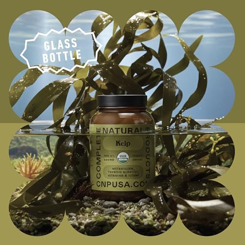 Cápsulas de Kelp Marino Orgánico de Complete Natural Products - 600mg, 100 Píldoras, Suplemento de Algas Crudas y Soporte para Tiroides - imagen 4