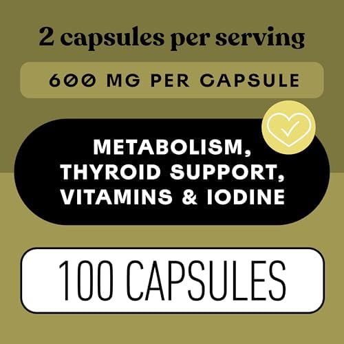 Cápsulas de Kelp Marino Orgánico de Complete Natural Products - 600mg, 100 Píldoras, Suplemento de Algas Crudas y Soporte para Tiroides - imagen 5