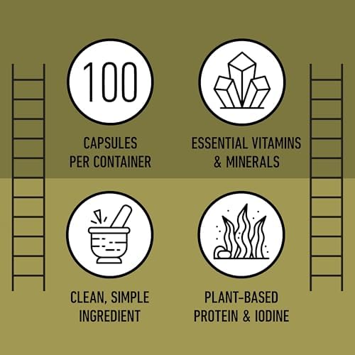 Cápsulas de Kelp Marino Orgánico de Complete Natural Products - 600mg, 100 Píldoras, Suplemento de Algas Crudas y Soporte para Tiroides - imagen 8