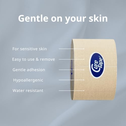 CureTape® Gentle | Cinta Kinesiológica para Piel Hipersensible | Adhesión Suave | 100% Hipoalergénica y Resistente al Agua | Ideal para Piel Delgada, - imagen 2