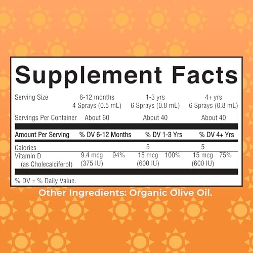 MaryRuth Organics Vitamina D USDA Orgánica | VIT D3 Líquido | Sin Azúcar | Spray Líquido para Inmunidad Adultos y Niños | Salud Ósea | Vegano | Sin - imagen 2