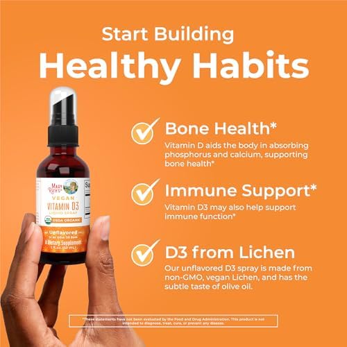 MaryRuth Organics Vitamina D USDA Orgánica | VIT D3 Líquido | Sin Azúcar | Spray Líquido para Inmunidad Adultos y Niños | Salud Ósea | Vegano | Sin - imagen 5