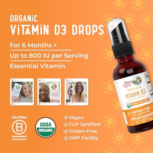 MaryRuth Organics Vitamina D USDA Orgánica | VIT D3 Líquido | Sin Azúcar | Spray Líquido para Inmunidad Adultos y Niños | Salud Ósea | Vegano | Sin - imagen 8
