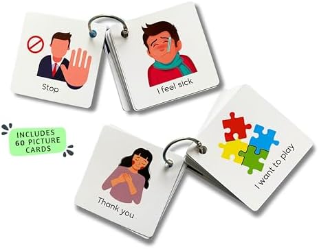 Tarjetas de Comunicación Plásticas, 60 Tarjetas Básicas para Necesidades Especiales, Autismo, Niños, Hospital, Terapia del Habla No Verbal, Adultos - imagen 4