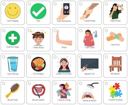 Tarjetas de Comunicación Plásticas, 60 Tarjetas Básicas para Necesidades Especiales, Autismo, Niños, Hospital, Terapia del Habla No Verbal, Adultos - imagen 5