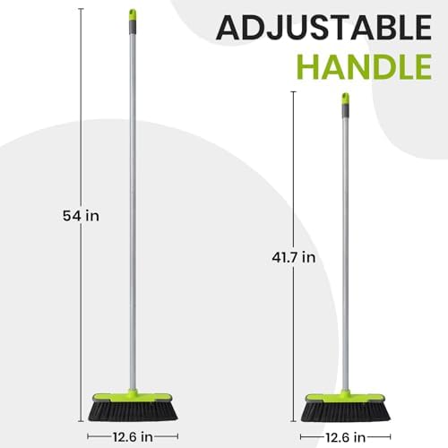 Escoba Verde de Interior con Mango Largo de 54 para Limpiar Pisos, Ideal para Cocina, Garaje, Lobby, Patio y Jardín - imagen 2
