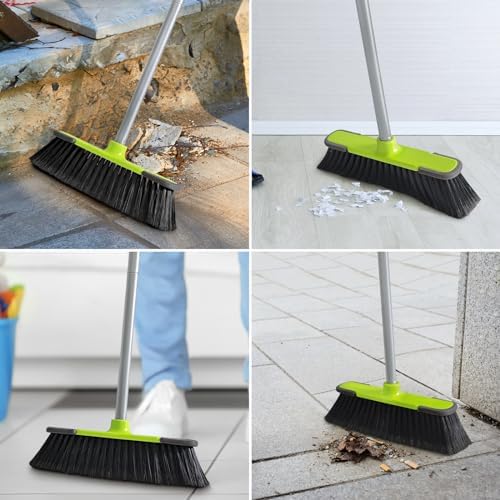Escoba Verde de Interior con Mango Largo de 54 para Limpiar Pisos, Ideal para Cocina, Garaje, Lobby, Patio y Jardín - imagen 7