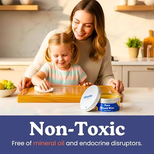Cera de Madera No Tóxica - Acondicionador Natural para Bloques de Cortar, Utensilios y Tazones de Madera – Sin Aceite Mineral ni Petróleo - Cera de - imagen 3