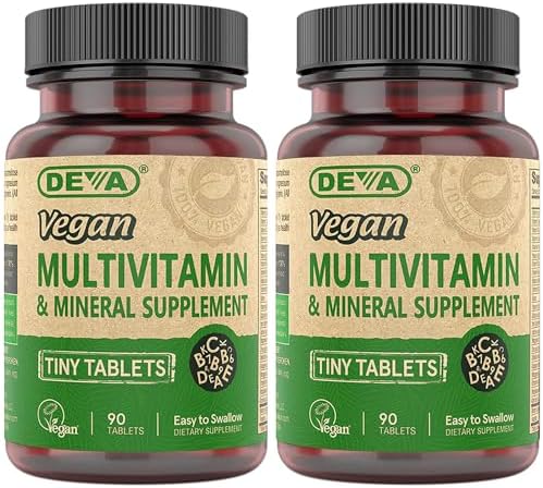 DEVA Tabletas Veganas Multivitamínicas para Mujeres y Hombres 2-Pack con Hierro, Vitamina C, E, Complejo B, Zinc, 90 Tabletas Cada Una - imagen 1