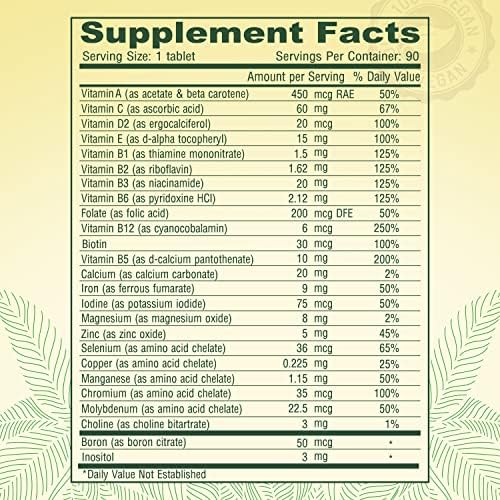 DEVA Tabletas Veganas Multivitamínicas para Mujeres y Hombres 2-Pack con Hierro, Vitamina C, E, Complejo B, Zinc, 90 Tabletas Cada Una - imagen 4