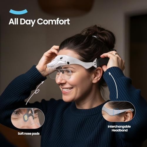 Lentes de aumento ARTDOT con luz para kits de arte en diamante, 5 lentes intercambiables, 4 luces LED y brillo ajustable, ideales para pintura y - imagen 5