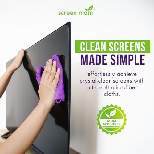 Paquete de 4 Paños de Microfibra Screen Mom para Limpiar Pantallas - Paños de Limpieza para TV, Laptop, Computadora y Pantallas de Auto - imagen 3
