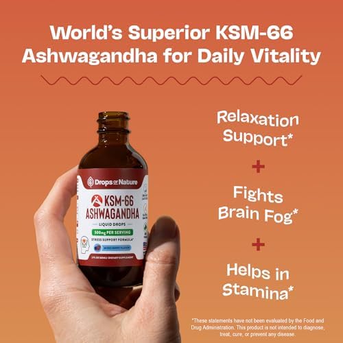 KSM-66 Gotas Líquidas de Ashwagandha – Veganas, Sin GMO y de Rápida Absorción – Suplemento para Bienestar Diario – Promueve Enfoque y Claridad – - imagen 2
