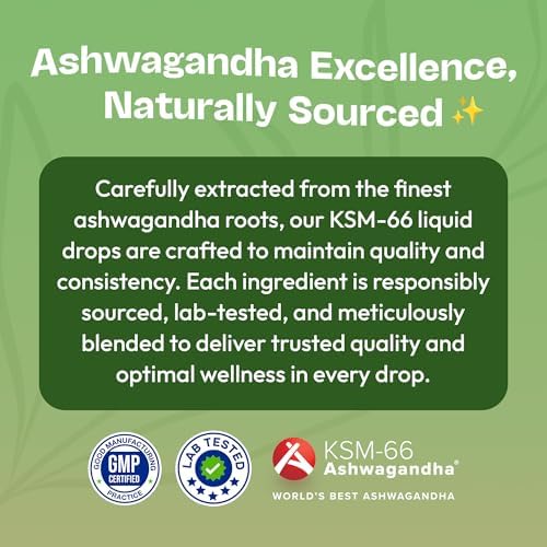 KSM-66 Gotas Líquidas de Ashwagandha – Veganas, Sin GMO y de Rápida Absorción – Suplemento para Bienestar Diario – Promueve Enfoque y Claridad – - imagen 7