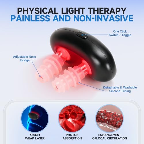 Dispositivo de Terapia Nasal de Luz Roja, 2 Piezas, Alivio Nasal con Luz Roja, Instrumento de Terapia para la Nariz - imagen 2