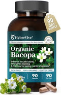Suplemento de Bacopa Monnieri HyberVive 300MG, Extracto Orgánico, ≥ 55% Bacosidos de Alta Potencia, Suplemento para la Memoria y Enfoque, 90 - imagen 1