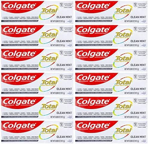 Pasta de Dientes Colgate Total, Menta Limpia, Tamaño de Viaje 0.88 oz (24.9g) Paquete de 12 - imagen 1