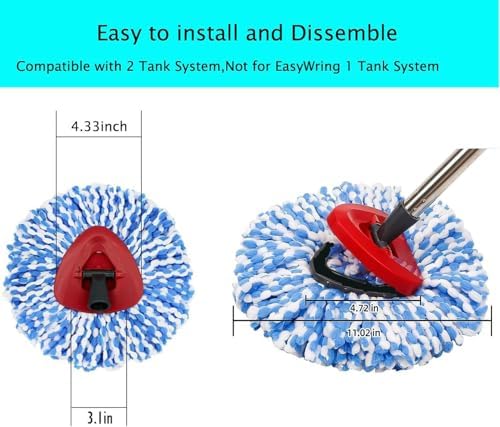 Cabezas de Repuesto para Mopas Spin de 6 Piezas Compatibles con el Sistema Ocedar RinseClean de 2 Tanques, Reemplazos de Microfibra para Limpiar - imagen 5