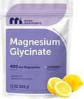 Polvo de Magnesio, 420mg por Porción, 12oz (56 Porciones) | Sabor Limonada Sin Azúcar | Suplemento de Magnesio Glicinato | Minerales Quelados | No - imagen 1