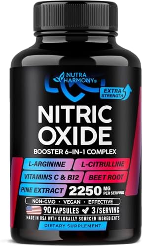 Suplemento de Óxido Nítrico para Hombres y Mujeres 2250 mg - Potenciador de Óxido Nítrico - Corteza de Pino | L-Arginina | L-Citrulina | Remolacha | - imagen 1