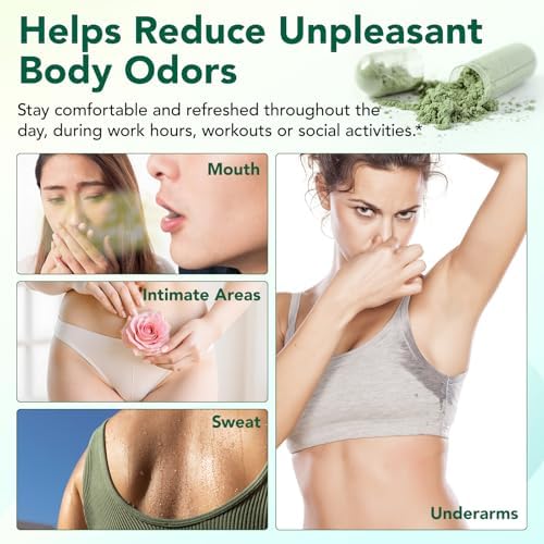 Cápsulas de Clorofila | Suplemento Desodorante Interno para Hombres y Mujeres | Control Natural de Olores, Aliento Fresco, Soporte Inmunológico, - imagen 5