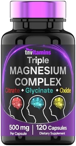 Suplemento de Complejo de Magnesio Triple 500mg: Glicinato, Citrato y Óxido de Magnesio - 120 Cápsulas (¡Suministro para 4 Meses!) | 1 Cápsula - imagen 1