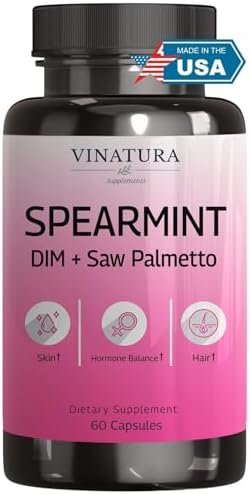 Suplemento de Cápsulas de Menta Verde VINATURA - Extracto de Hoja de Menta con DIM y Saw Palmetto, para el Vello No Deseado, Salud Femenina y Piel, - imagen 1
