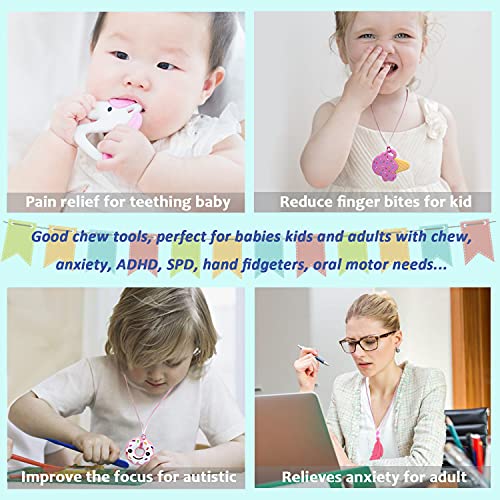 Collares Masticables Sensoriales para Niñas, Paquete de 6, Joyería para Autismo, Juguetes Masticables para Niños con TDAH o Necesidades Especiales, - imagen 7