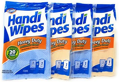 Toallitas Reutilizables Handi Wipes de Alta Resistencia, Color Puede Variar - Paquete de 4 (3 Toallitas por Paquete) - imagen 1
