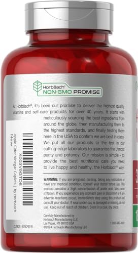 Horbäach Tabletas de Vinagre de Sidra de Manzana 3200mg | 180 Pastillas | Suplemento Vegetariano, Sin OGM y Libre de Gluten - imagen 3