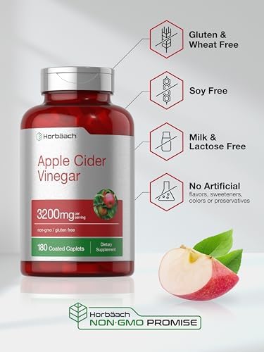 Horbäach Tabletas de Vinagre de Sidra de Manzana 3200mg | 180 Pastillas | Suplemento Vegetariano, Sin OGM y Libre de Gluten - imagen 5