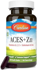 Carlson - ACES + Zn, Vitaminas A, C, E + Selenio y Zinc, Salud Celular y Soporte Inmunológico, Antioxidante, 60 Softgels - imagen 1