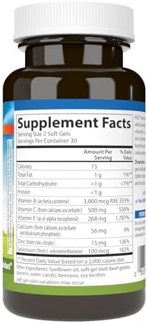 Carlson - ACES + Zn, Vitaminas A, C, E + Selenio y Zinc, Salud Celular y Soporte Inmunológico, Antioxidante, 60 Softgels - imagen 2
